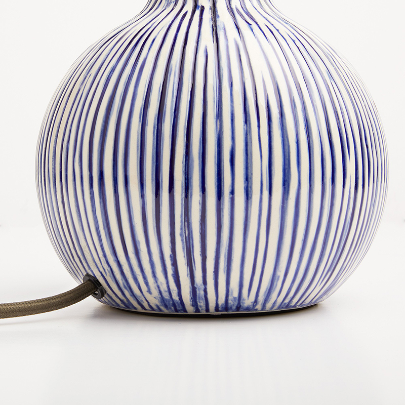 Ellie Table Lamp Base Only, H38cm x W14cm, Blue and White-1