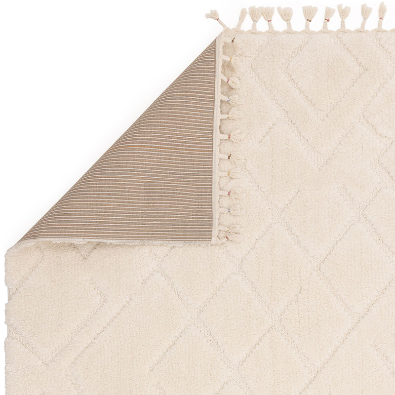 Arianna vanilla shaggy moroccan rug, 160 x 230cm, Cream-3