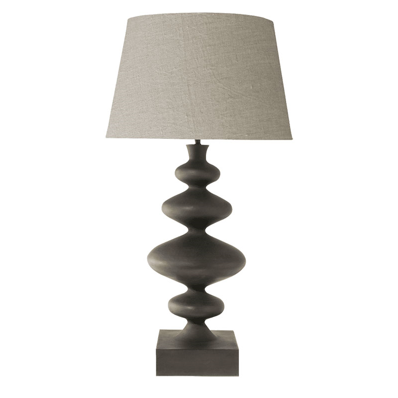 Minerva Large metal table lamp - base only, 24 x 55cm, Grey-0