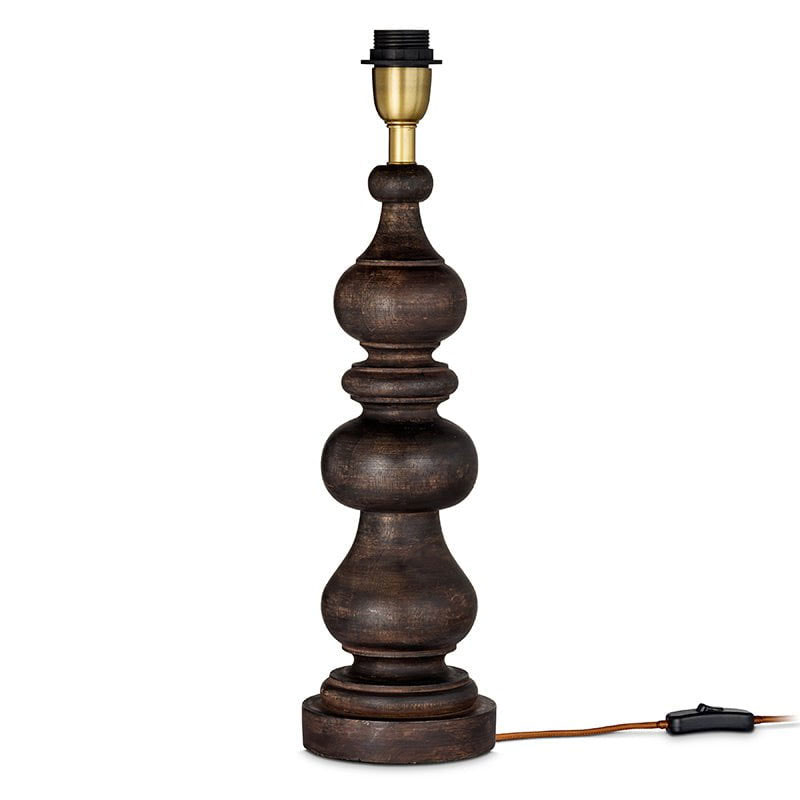 Manua Wood Table Lamp, H50cm, Dark Stain-1