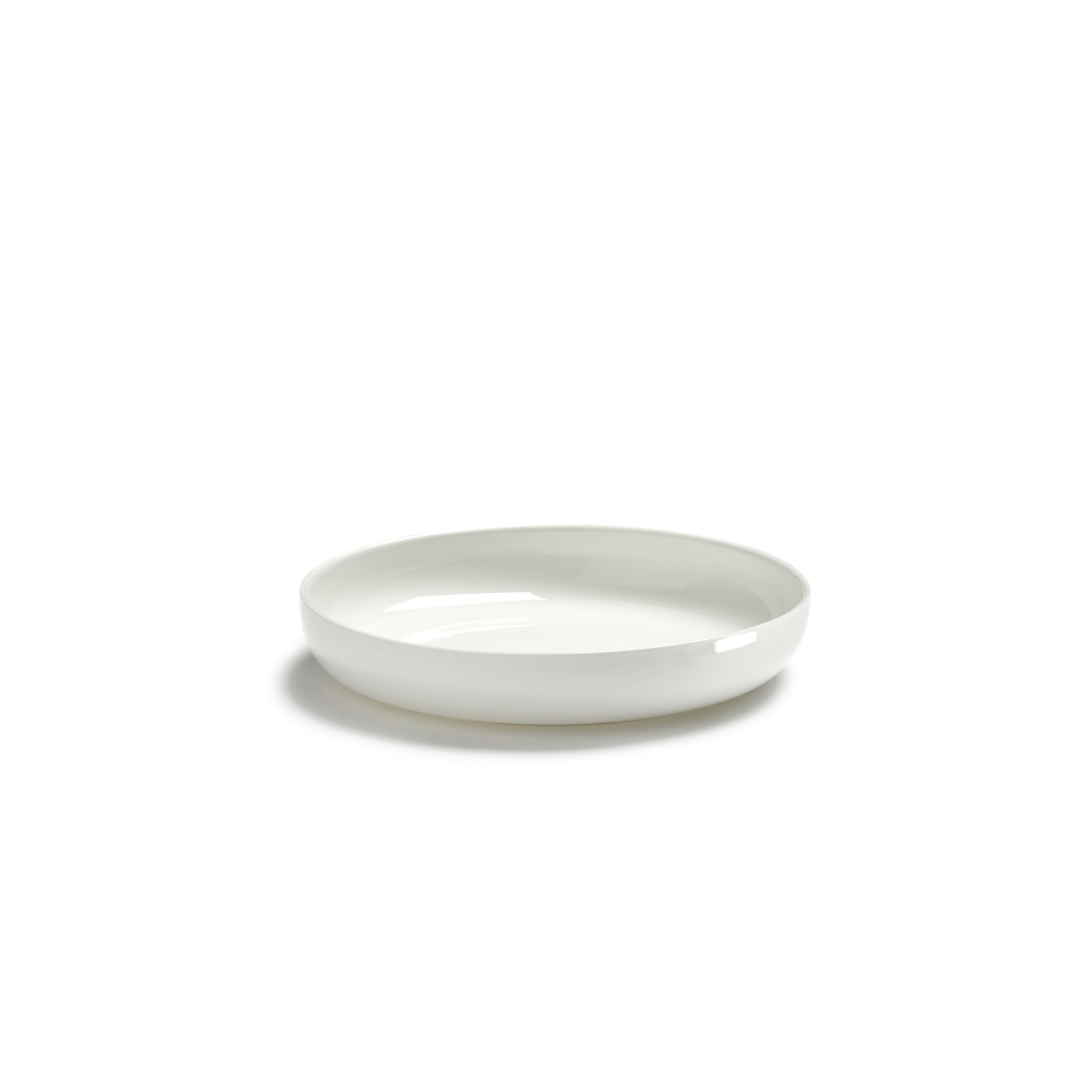 Base Set of 4 glazed high plates, H3 x D16cm, White-1