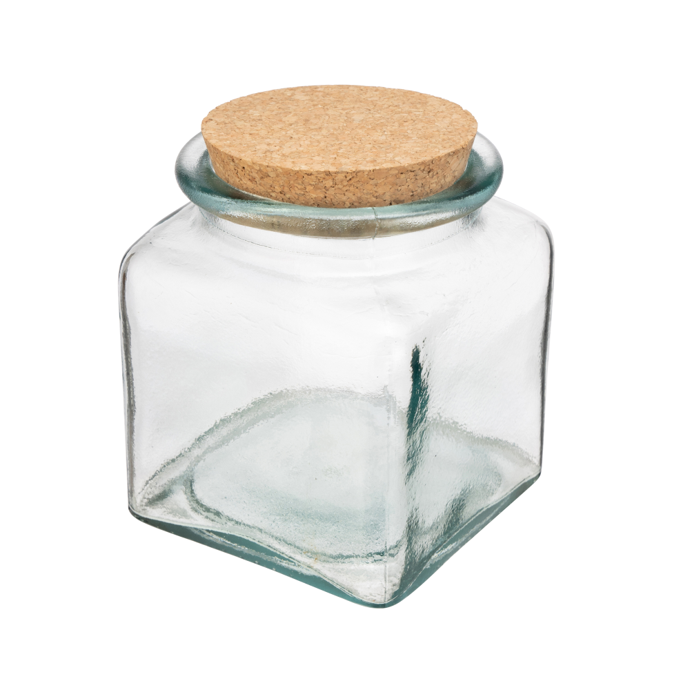 Recycled Glass Storage Jar, 1.5L, Clear-1