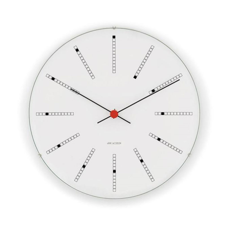 Bankers Wall Clock, D29cm, White/Black/Red-2