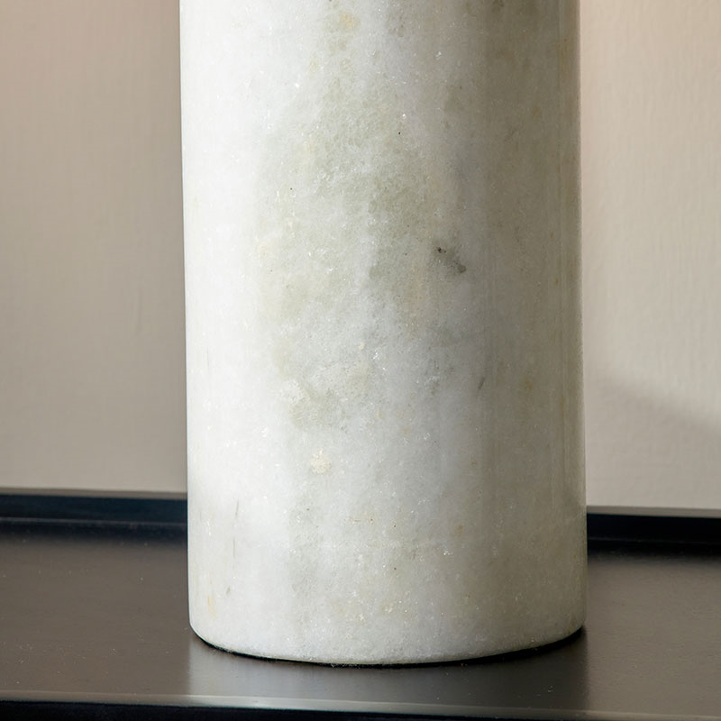 Kiorini Table Lamp Base, H35cm, White Marble-4