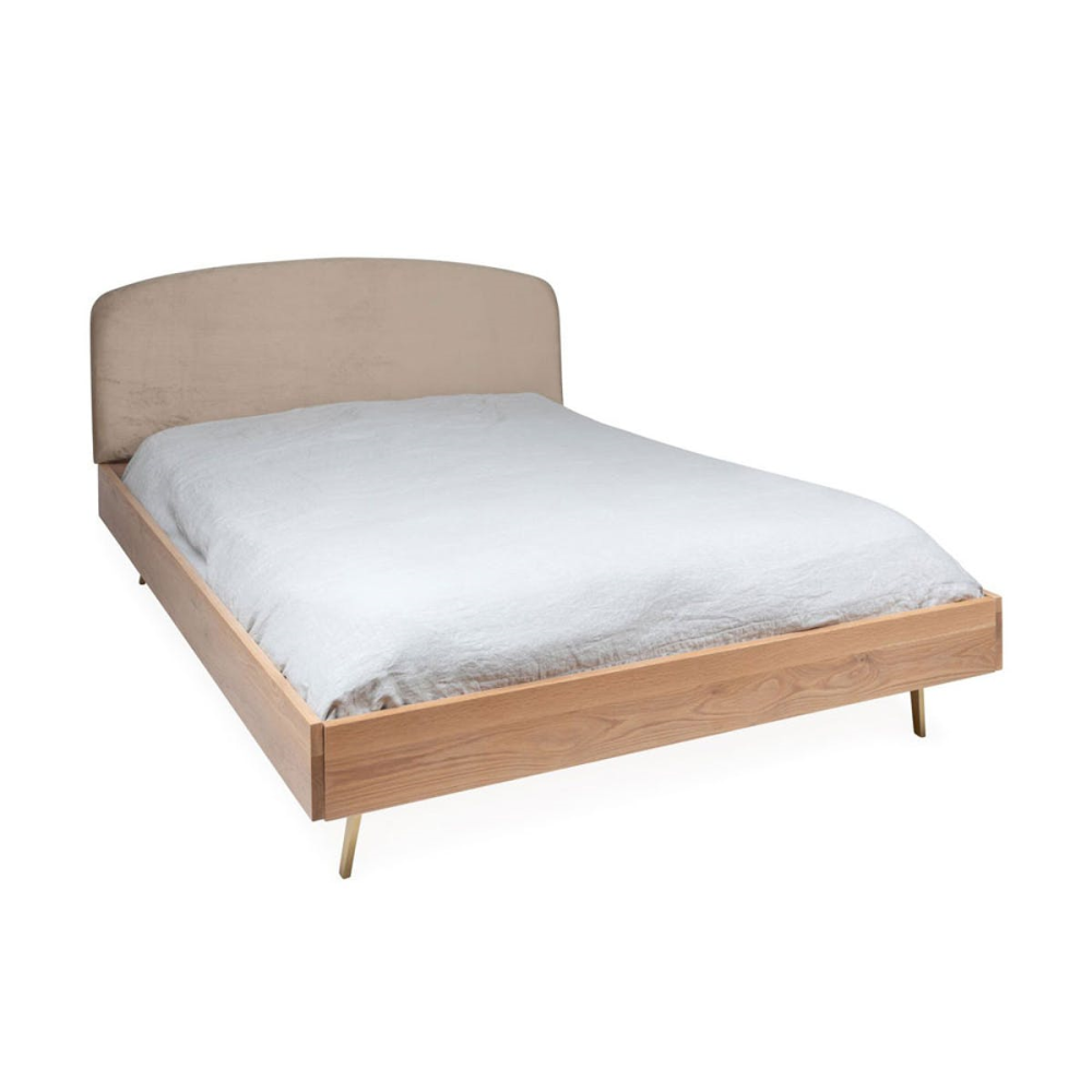 Crawford King Size Bed Frame, Light Oak-1