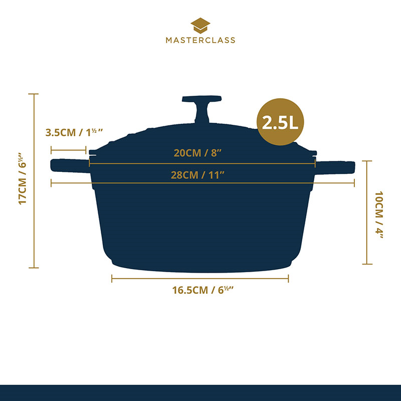 Cast Aluminium Casserole Dish, 2.5L, Cream-16