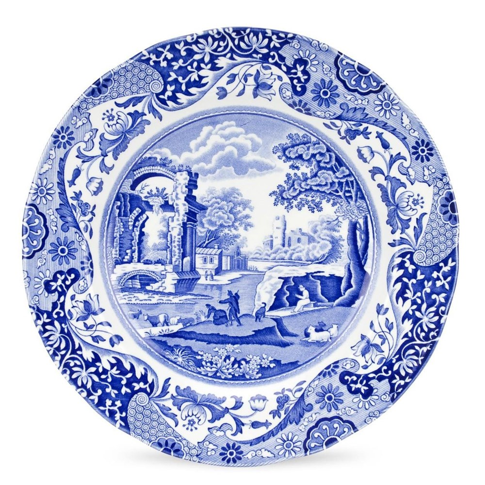 Blue Italian Set of 4 plates, 27cm-0