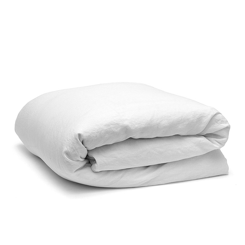 Linen Double Duvet Cover, Snow-4