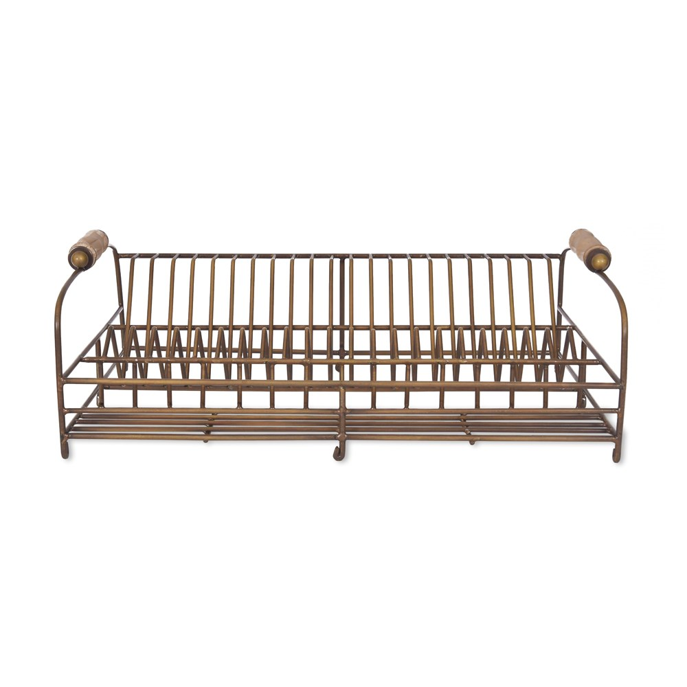 Brompton Dish rack, H17.50 x W46.50 x D30cm, antique brass finish-1