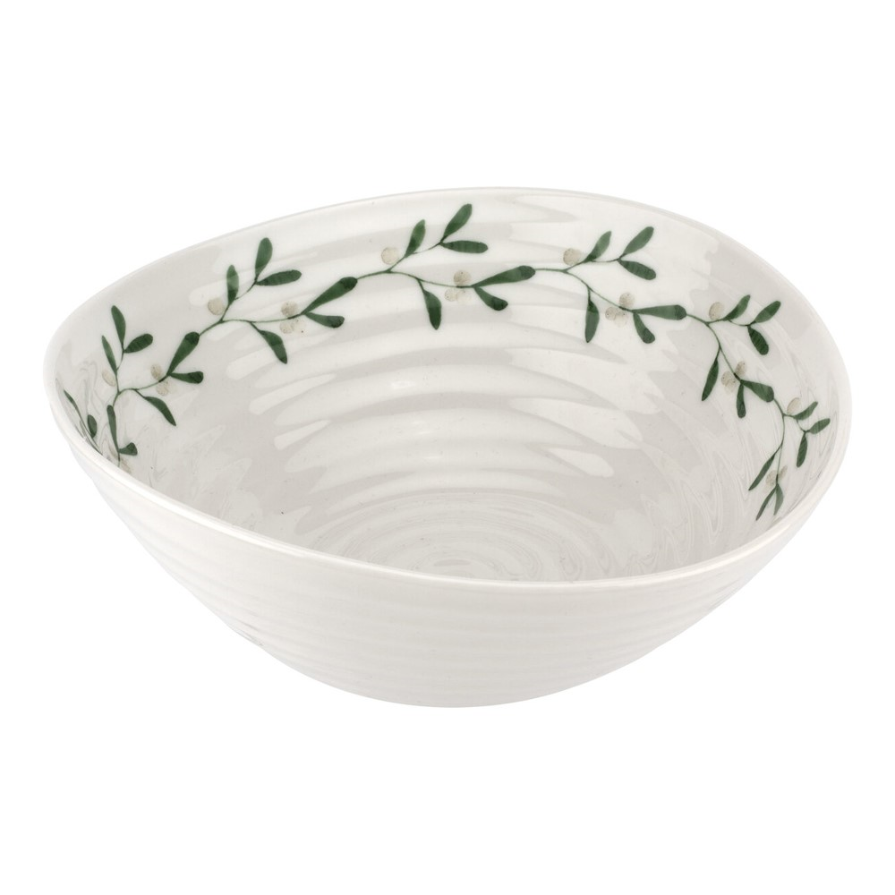 Mistletoe Set of 4 Bowls, Dia19cm, White/ Green-0