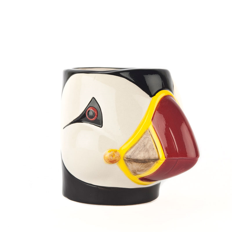 Puffin Pencil Pot, H12cm, Black/Yellow-1