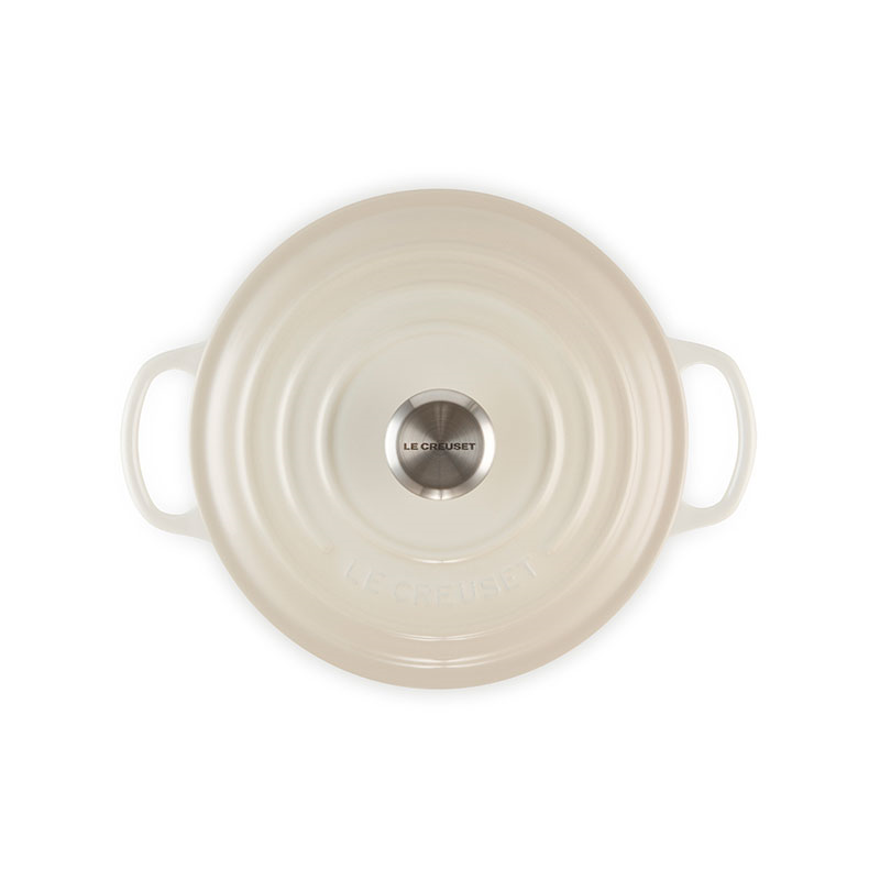 Signature Cast Iron Round Casserole, 22cm, Meringue-3