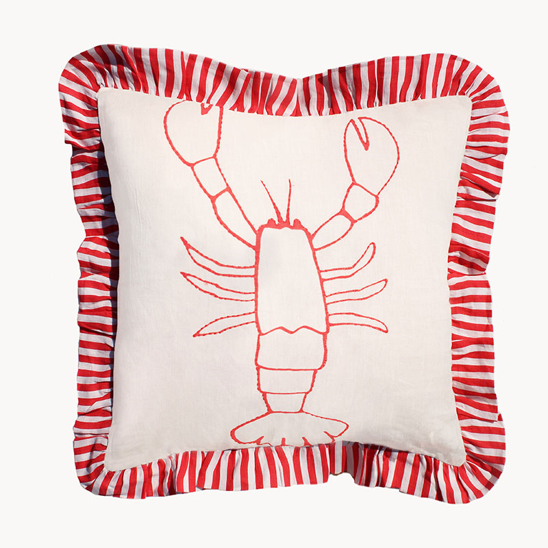 Lobster Cushion Cover, 60 x 60cm, Red-1