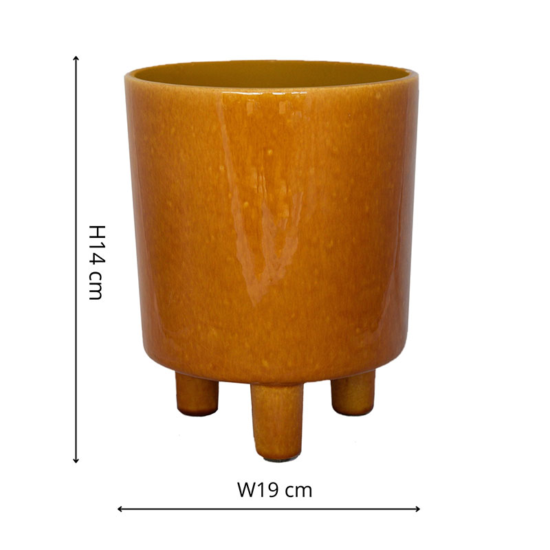 Pisa Planter, H16 x W19 x D19cm, Mustard-9