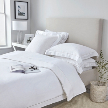 Duvet Cover- Santorini Linen, King, White, White-0