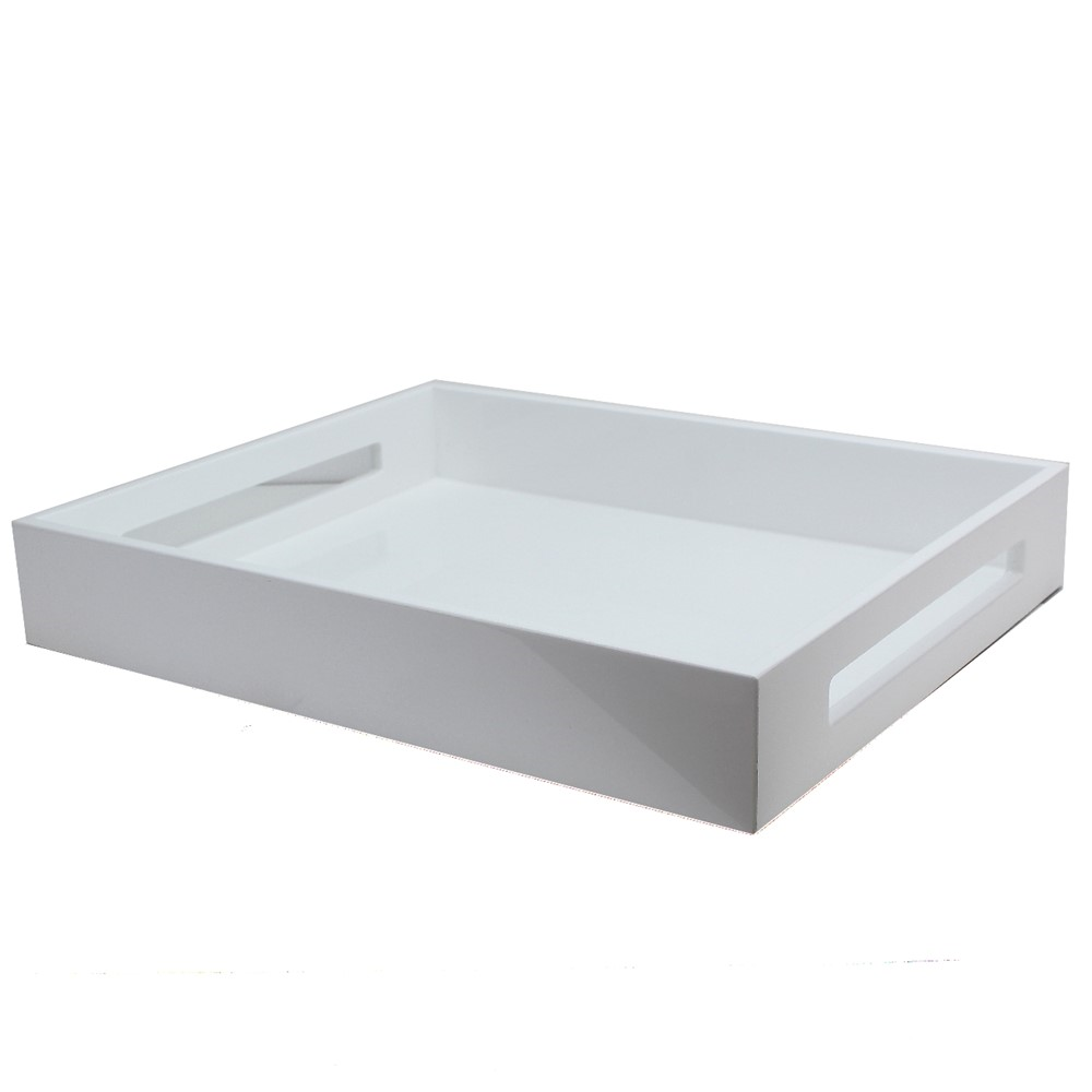 Lacquered Tray 40 x 35cm, White-0