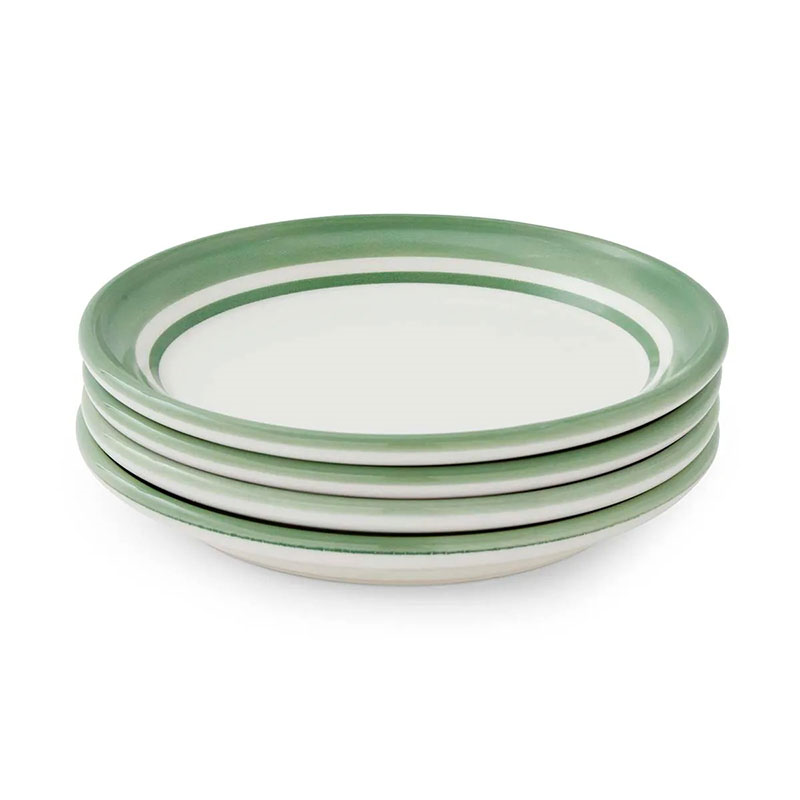 Potter's Stripe Set of 4 Bread Plates, D15cm, Green-3