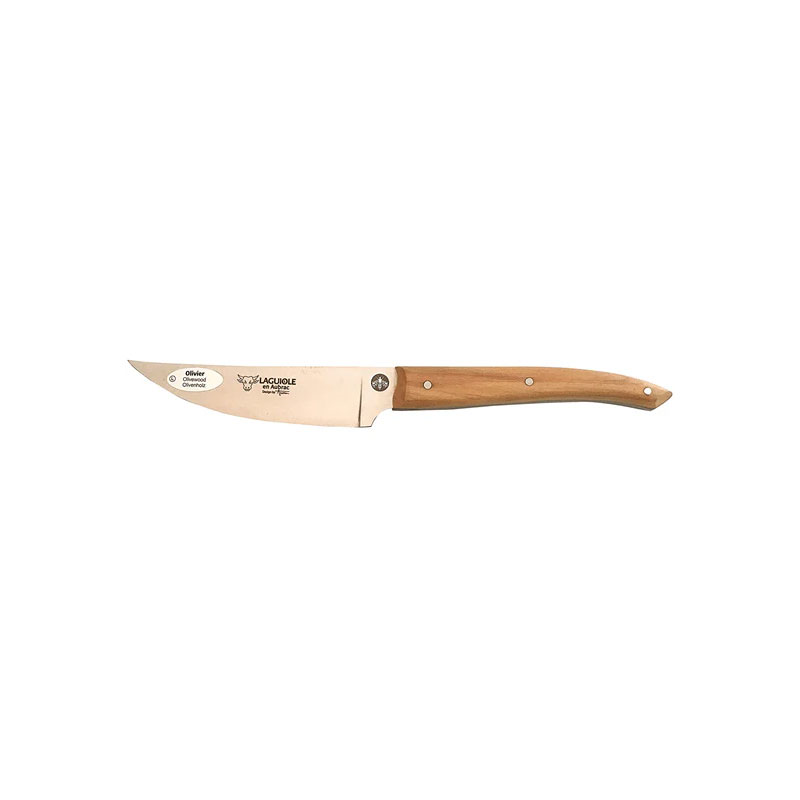 Laguiole Paring Knife, 10cm, Olive Wood Handle-0