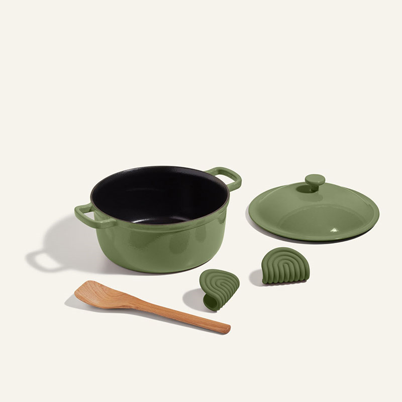 Cast Iron Perfect Pot, Sage-2