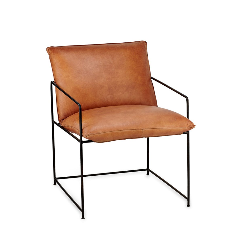 Durium Leather Lounger, Aged Tan and Black-1