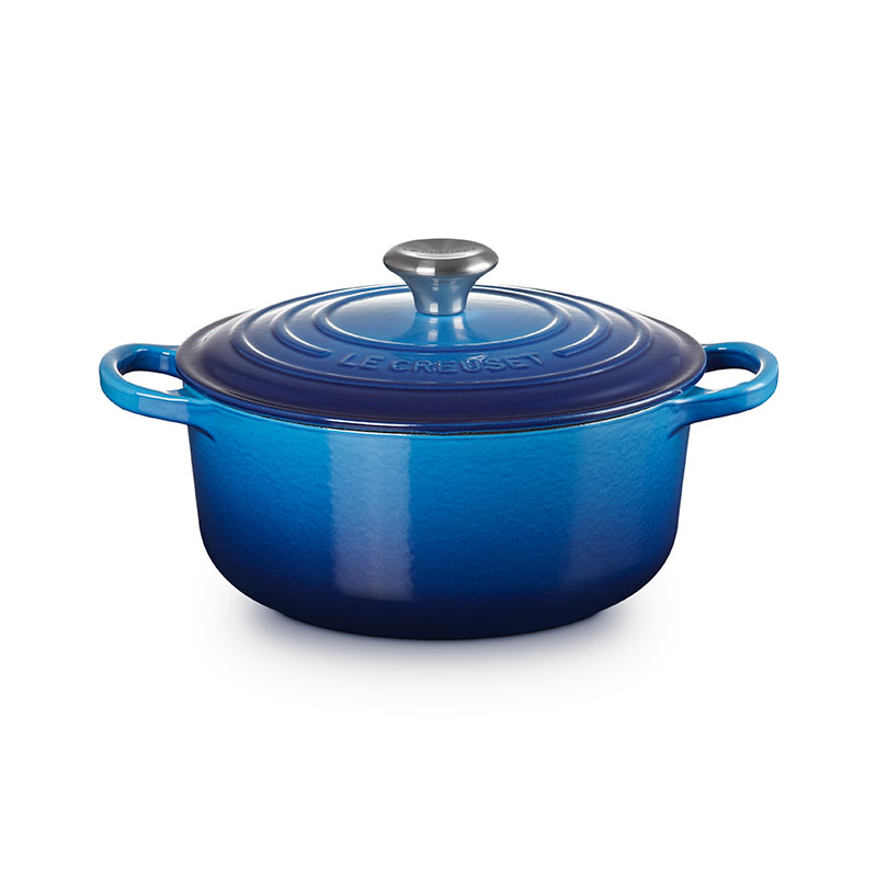 Signature Cast Iron Round Casserole, 20cm, Azure-3