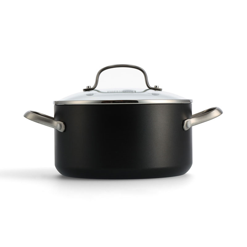 Copenhagen Non-Stick Casserole with Lid, 20, Black-2