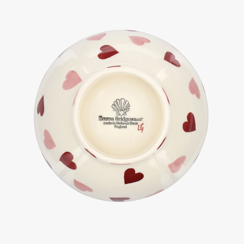 Pink Hearts French Bowl, D13.5cm, Cream-3