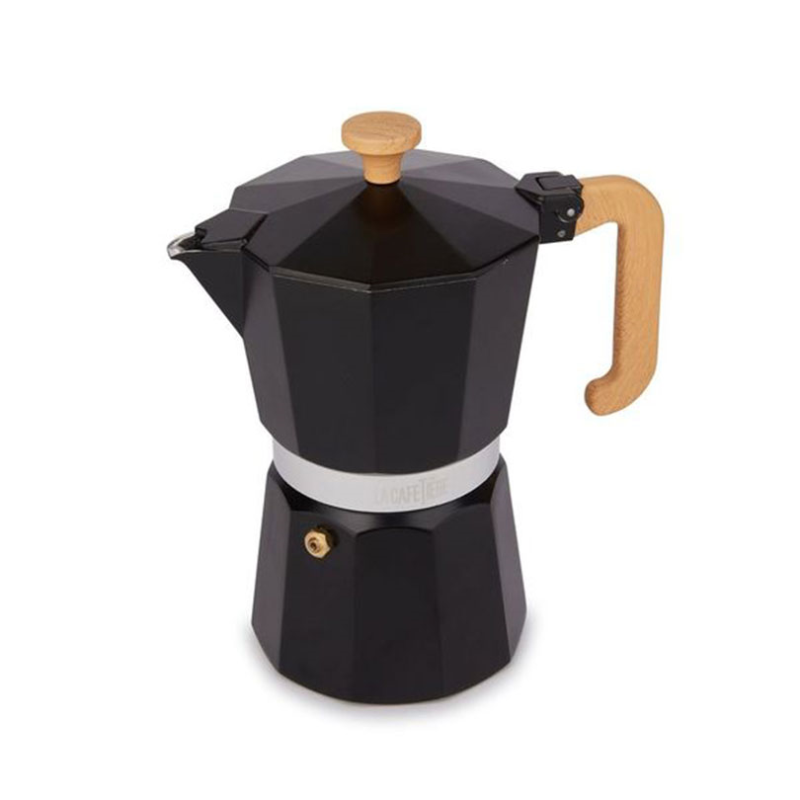 Venice Aluminium Espresso Maker, 6 Cup, Black-4