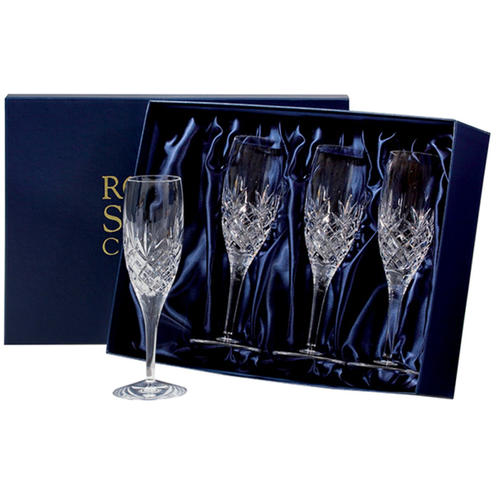 Edinburgh Set of 4 champagne flutes (new shape), 21.8cm / 18cl, Crystal-0