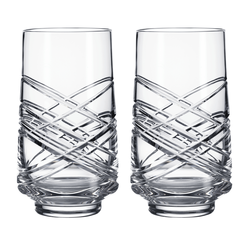 Aran Set of 2 Hi Ball Glasses, 490ml, Clear-0