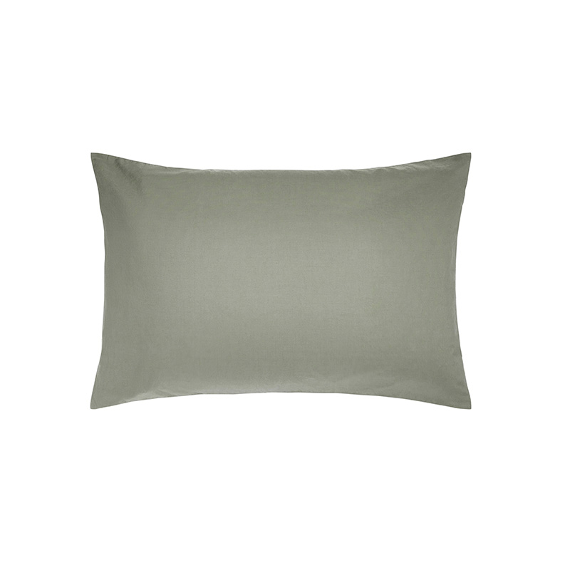 Relaxed Cotton Pair of Standard Pillowcases, Moss-3