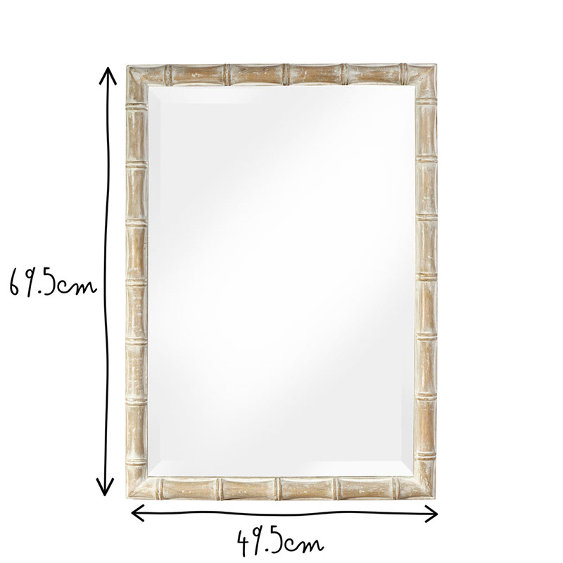 Baloo Mirror, 71cm x 50cm, Natural, Whitewash-2