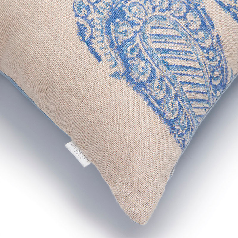 Naira Linen Cushion, 50cm x 50cm, Blue-3