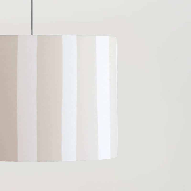 Stripe Drum Shade, 35cm, Sand & White-2