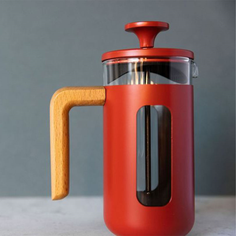 Pisa Stainless Steel Cafetière, 3 Cup, Red-0