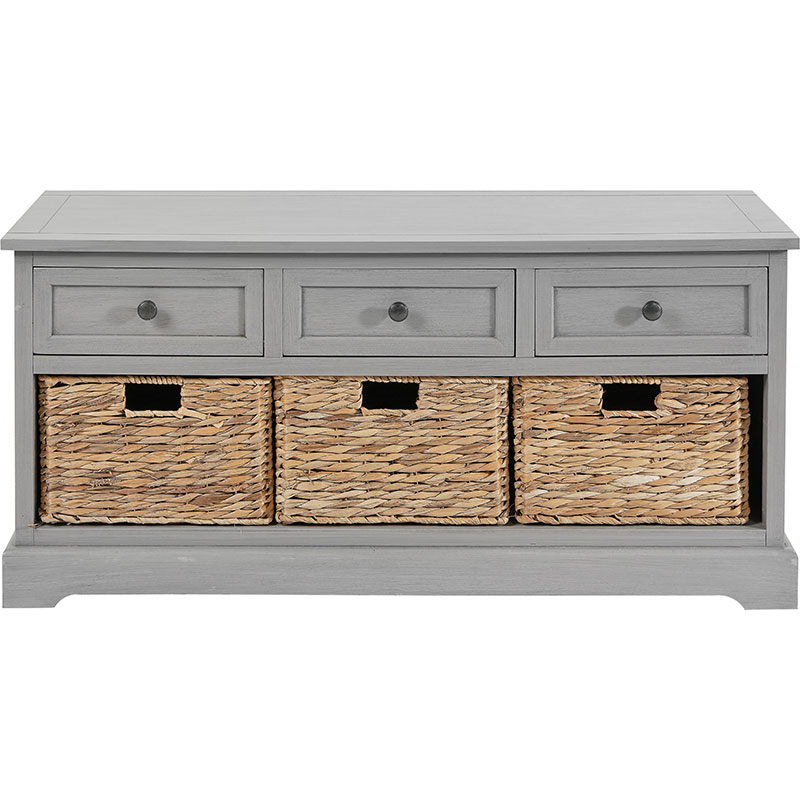 Devonshire 3 Drawer Basket Unit, Grey-1