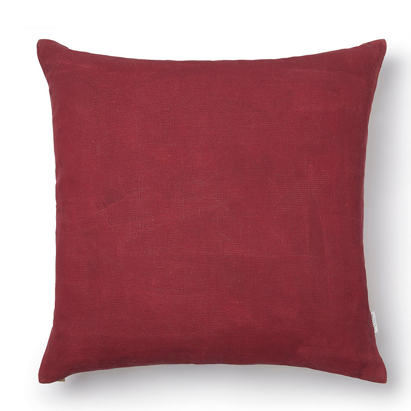 Leena Linen Cushion, 50cm x 50cm, Burgundy-3