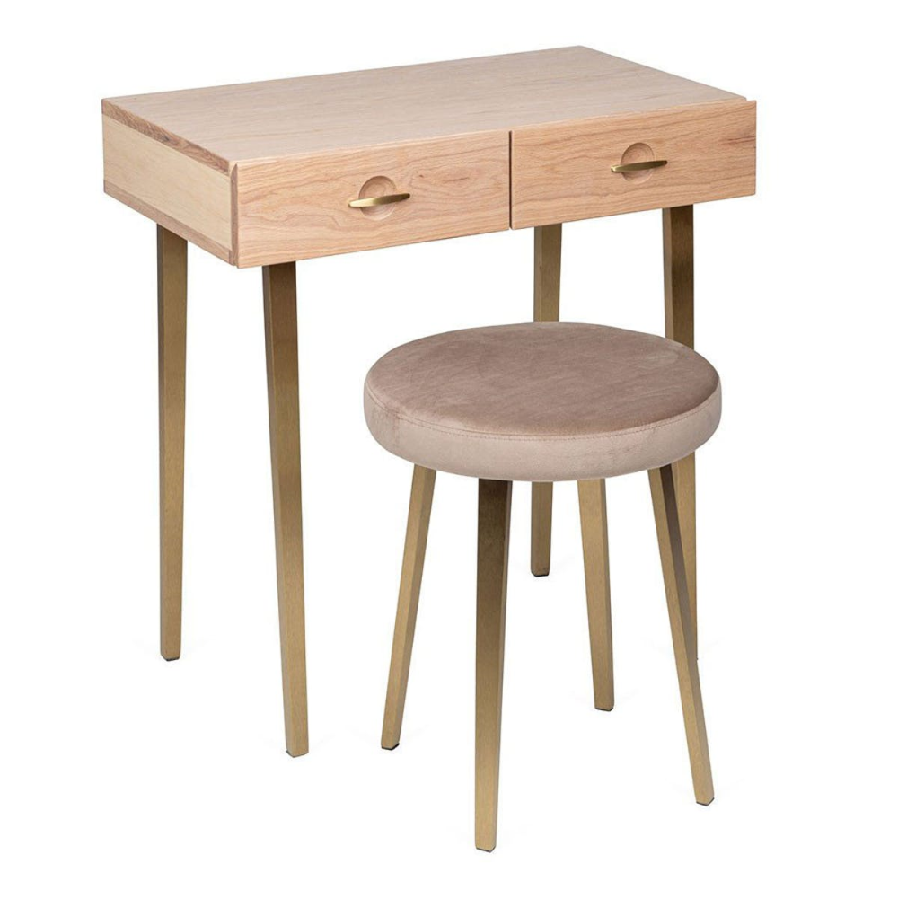 Crawford Dressing Table Stool, Light Oak-0