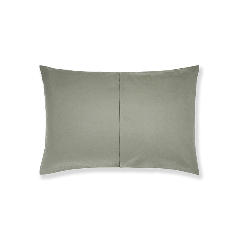 Relaxed Cotton Pair of Standard Pillowcases, Moss-2