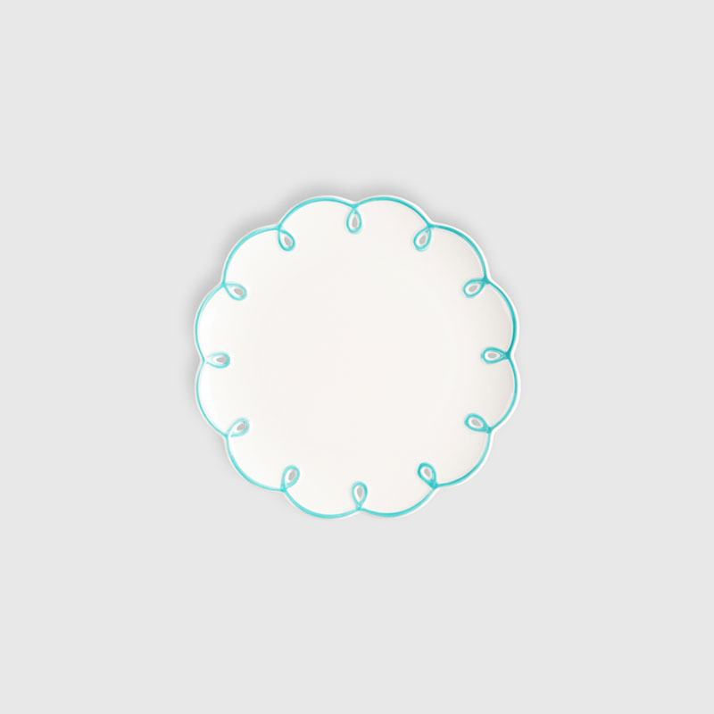 Squiggle Set of 4 Starter Plates, D19cm, Turquoise-0