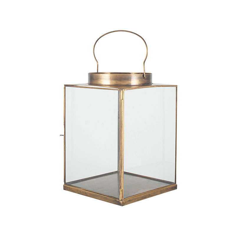 Metal Lantern, H26cm, Antique Brass-5