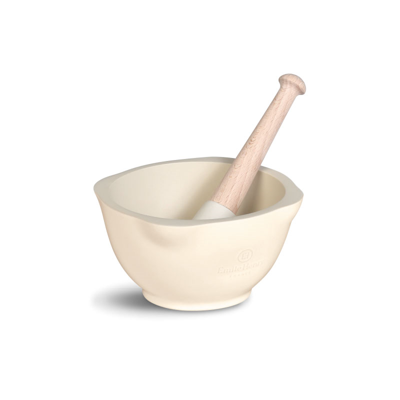 Ceramic Pestle & Mortar, Cream-0