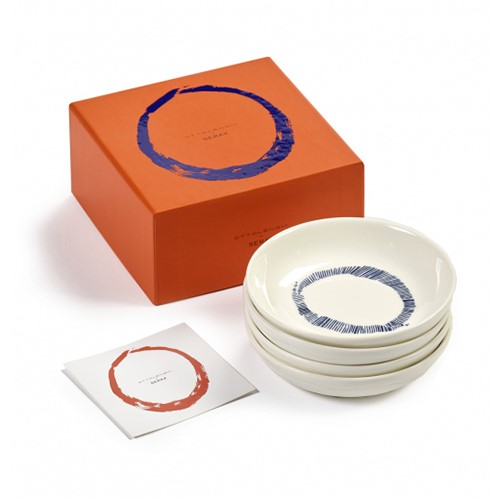 Ottolenghi Set of 4 Small Dishes, D12, White/Blue-0