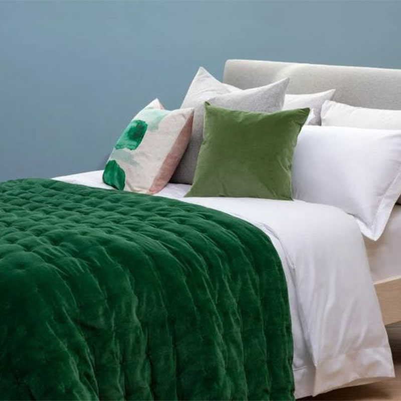 Velvet Double / King Quilt, Emerald Green-0