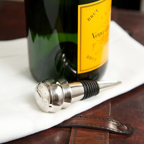 Champagne cork wine bottle stop, Silver Plate-1