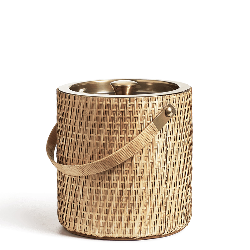 Sovannah Rattan Ice Bucket, D16cm, Sand-1