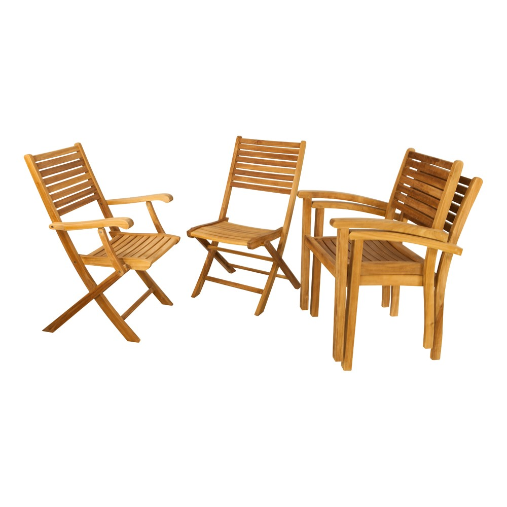 Sumatra Folding Dining Chair, Teak-5