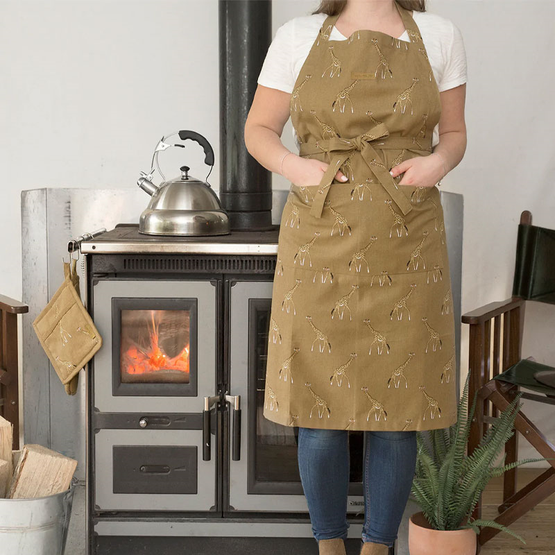 Giraffe Adult Apron, 72 x 90cm, Mustard-1