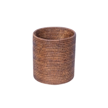 Waste Paper Basket, Rangoon, Rattan, Brown-0