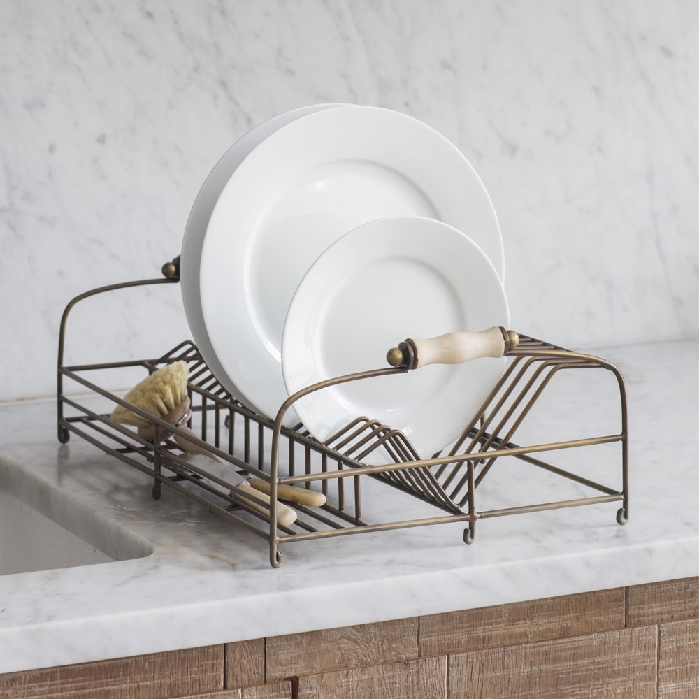 Brompton Dish rack, H17.50 x W46.50 x D30cm, antique brass finish-0